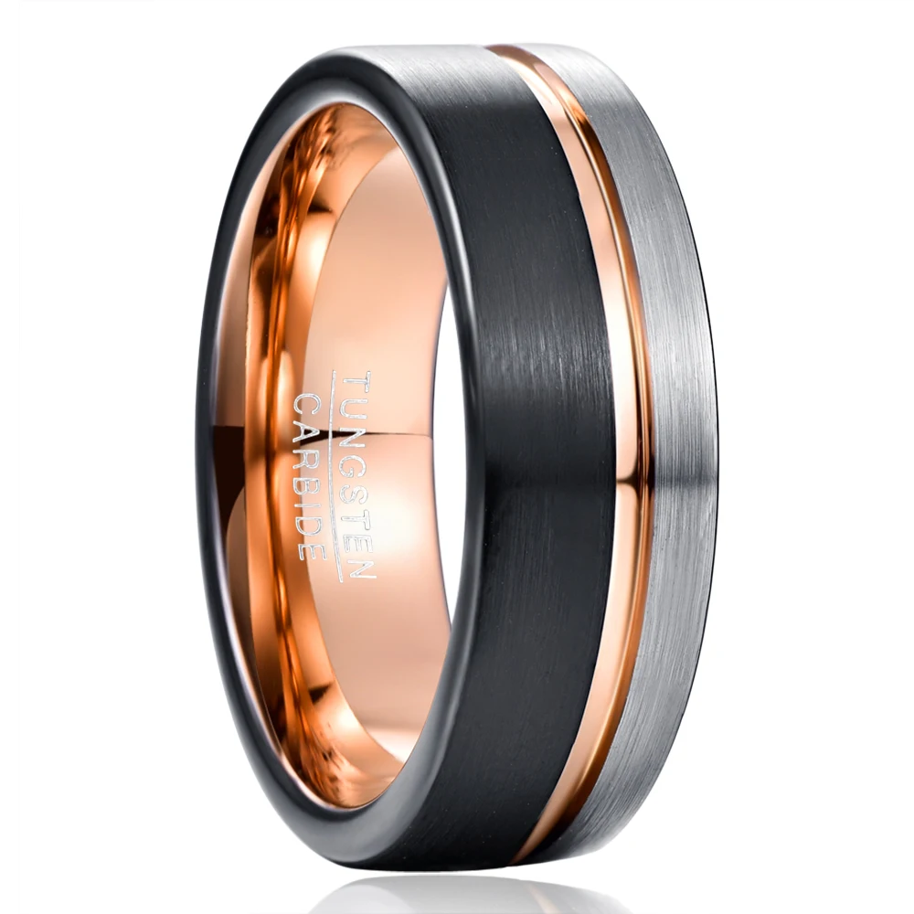 Tungsten Ring Finger Ring Wedding Ring Wedding Rings Nuncad 8mm Tungsten Carbide Rings Comfort Fit Men's Fashion Jewelry Wedding Band Tungsten Steel Ring