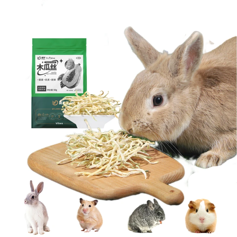 50g de papaya para mascotas, acondicionador del estómago para ayudar a la defecar, semilla de conejo, melón de madera, Chinchillas secas, conejillo de indias, hámster, juguete molar 1