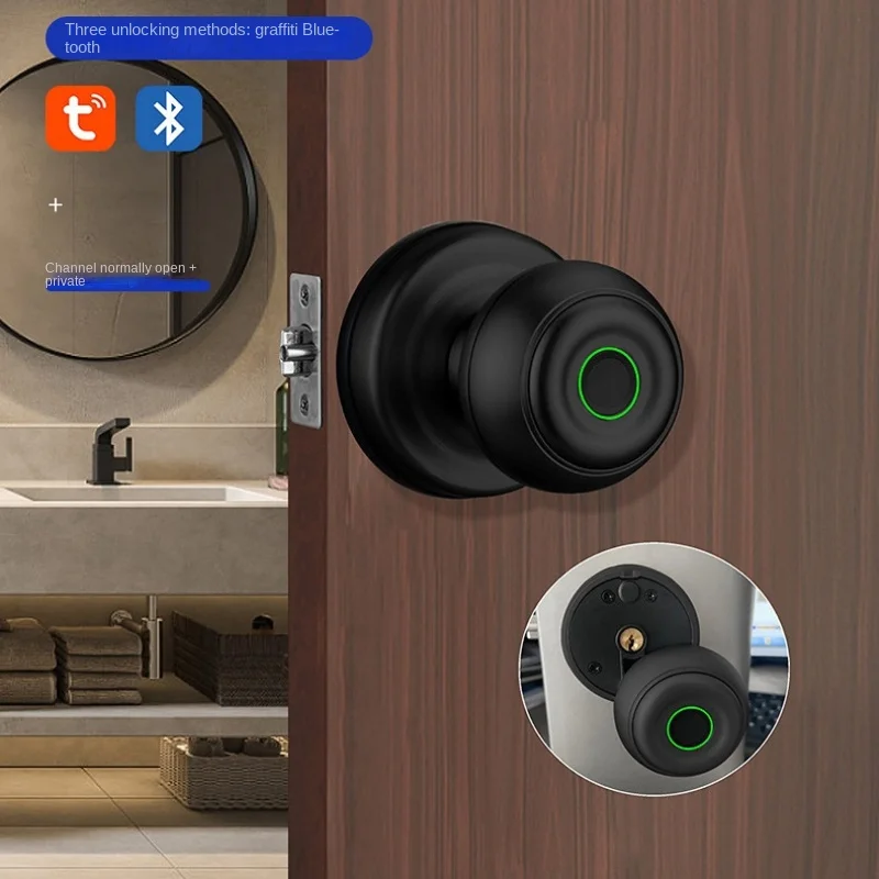 fingerprint-ball-door-lock-for-tuya-bluetooth-smart-lock-keyless-entry-biometric-fingerprint-type-c-and-mechanical-key-unlock