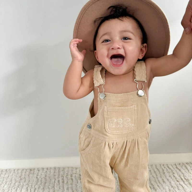 2024-07-18 Lioraitiin 3-24M Baby Girl Summer Overalls Infant Wide Leg Solid Color Jumpsuit Front Pocket Suspender Pants Outfits 6