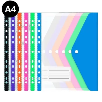 6 Pezzi Copertine Trasparenti con Etichetta A4, Buste in Plastica con Chiusura Adesiva, Organizzatore Documenti A4 per Scuola e Ufficio WJJ07