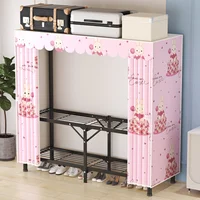 Armoire à linge pour chambre à coucher, assemblage facile, épaisse, robuste, durable, pliante, cadre tout en acier, salle de location 5