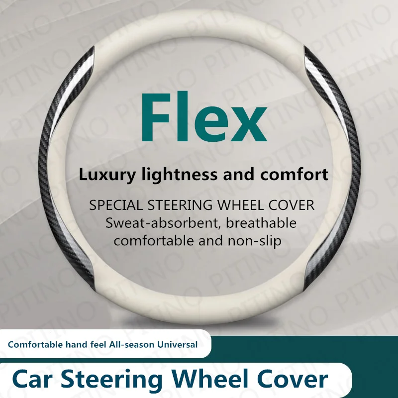 

Car Steering Wheel Cover For Ford Flex Anti Slip Wear-resistant Sweat Absorbing 37-38cm Interior Steering Cover Auto Accessories