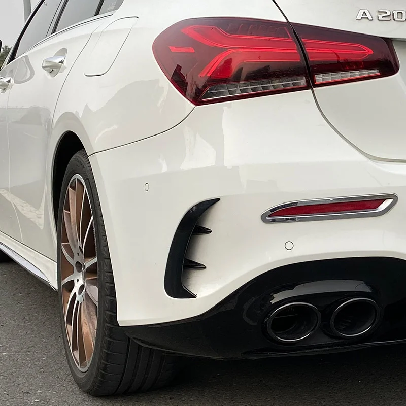 메르세데스-벤츠 액세서리에 적합 CLA W177 세단 A45 A35 A180 A200 A220 AMG 2019 + 후면 범퍼 스포일러 사이드 카나드 에어 벤트 커버