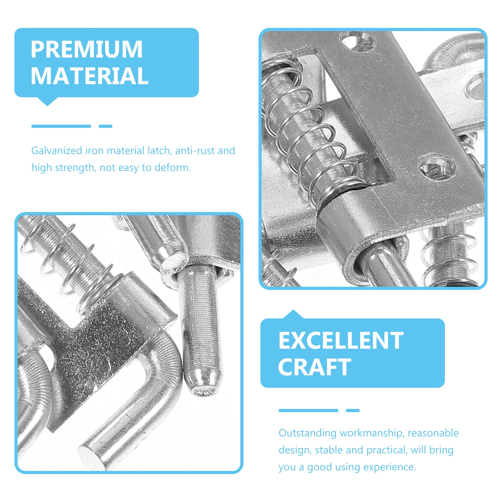 Spring Hinges Heavy Duty Galvanized Iron Barrel Bolt Latch Door Locks Spring Loaded Hardware Door Bolts Accessories 10 Pcs door latch