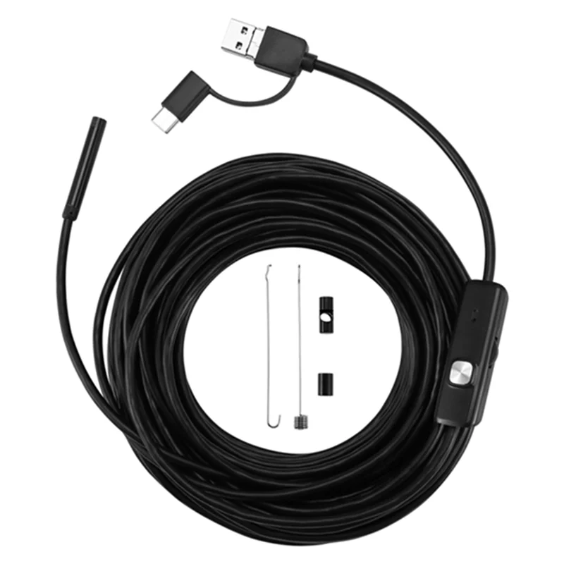 안드로이드 용 자동차 내시경 3 In 1 하수구 산업용 내시경 5.5Mm x 10m 배관 내시경 USB 유연한 스네이크 카메라