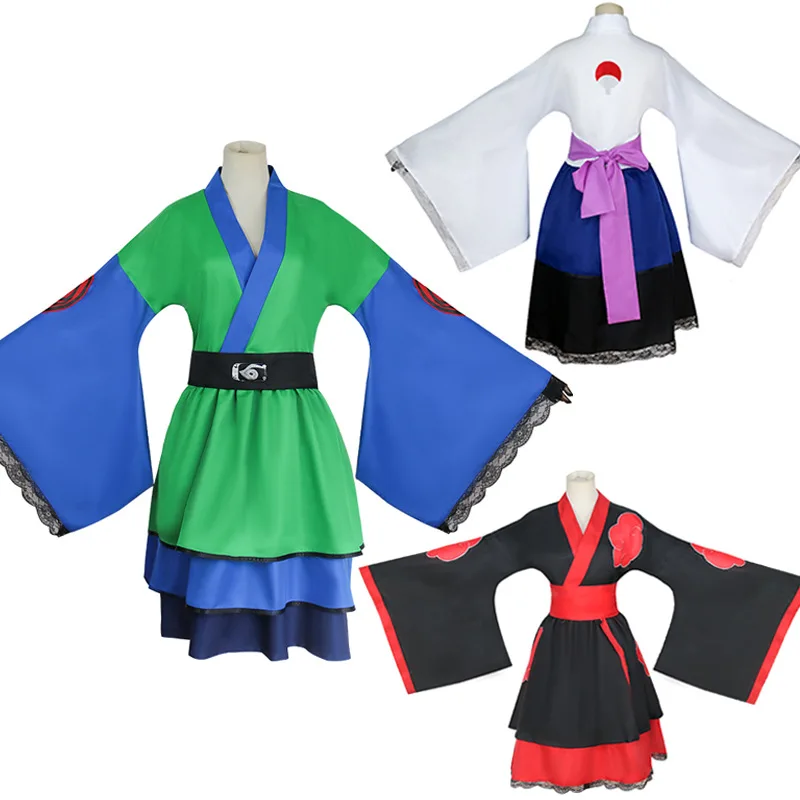 

Anime Sasuke Kakashi Cosplay Japanese Kimono For Woman Girls Hinata Costume Dress Lolita Clothing