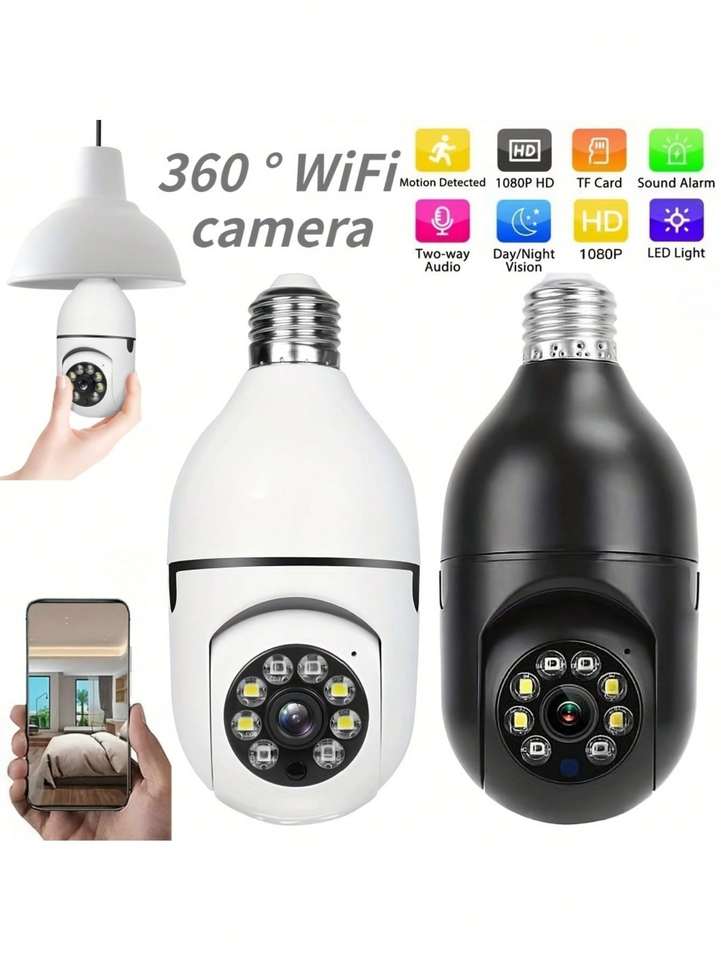 Wireless light bulb security camera 1080P wireless 360 degree panoramic intelligent high-definition home light bulb monitoring c