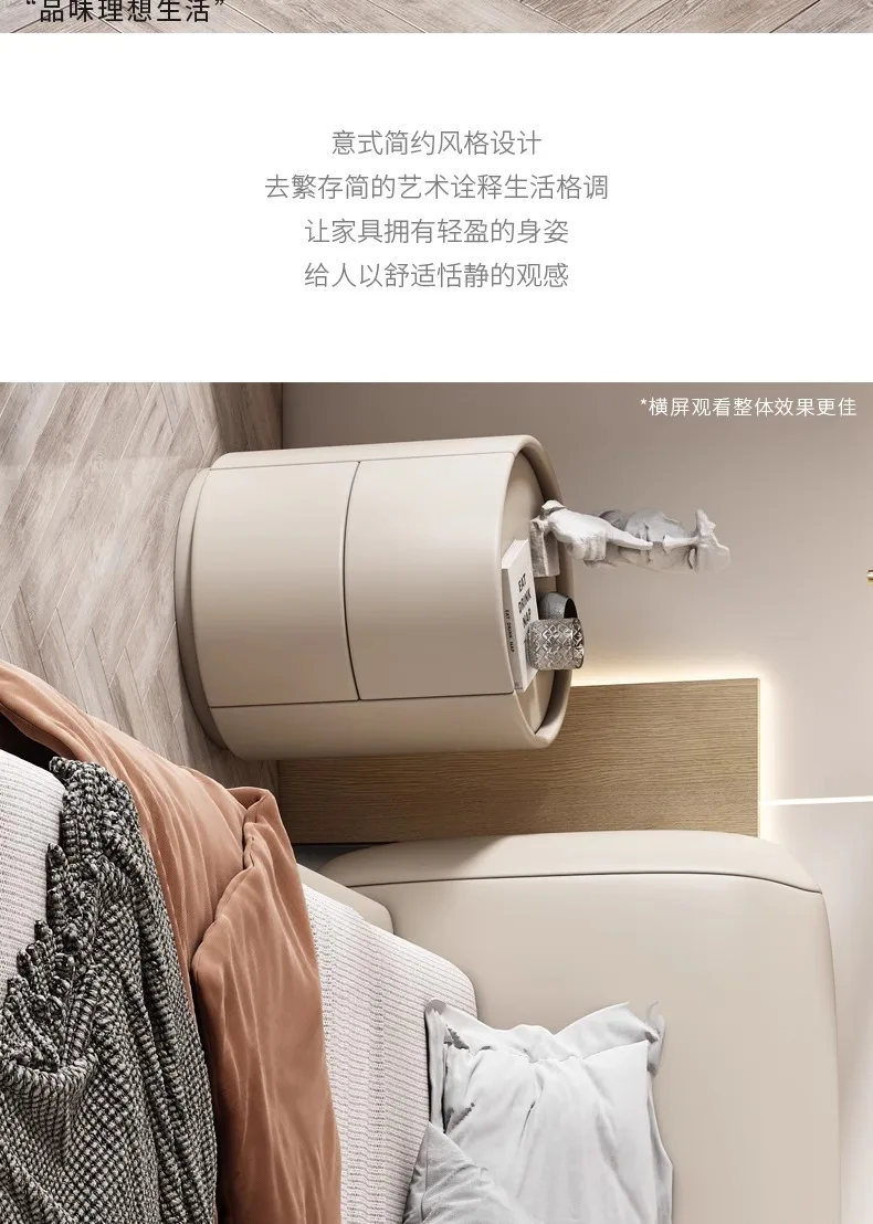 Creative Solid Wood Round Bedside Table, New Simple Modern Small Bedroom Storage Cabinet, Living Room Sofa Side Cabinet