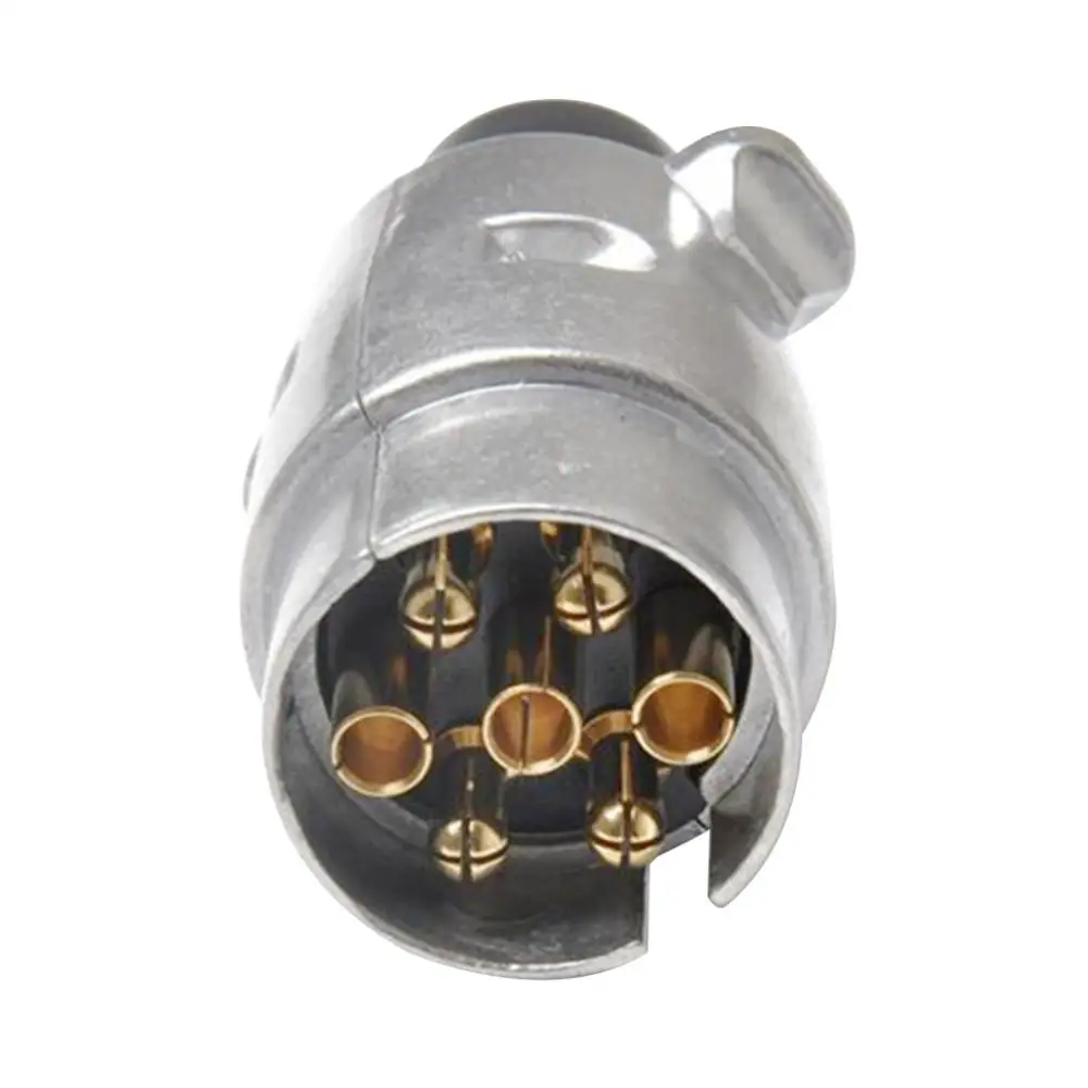 

Round 12V 7 Pin Caravan Trailer Truck Aluminum Alloy Plug Adapter Connector