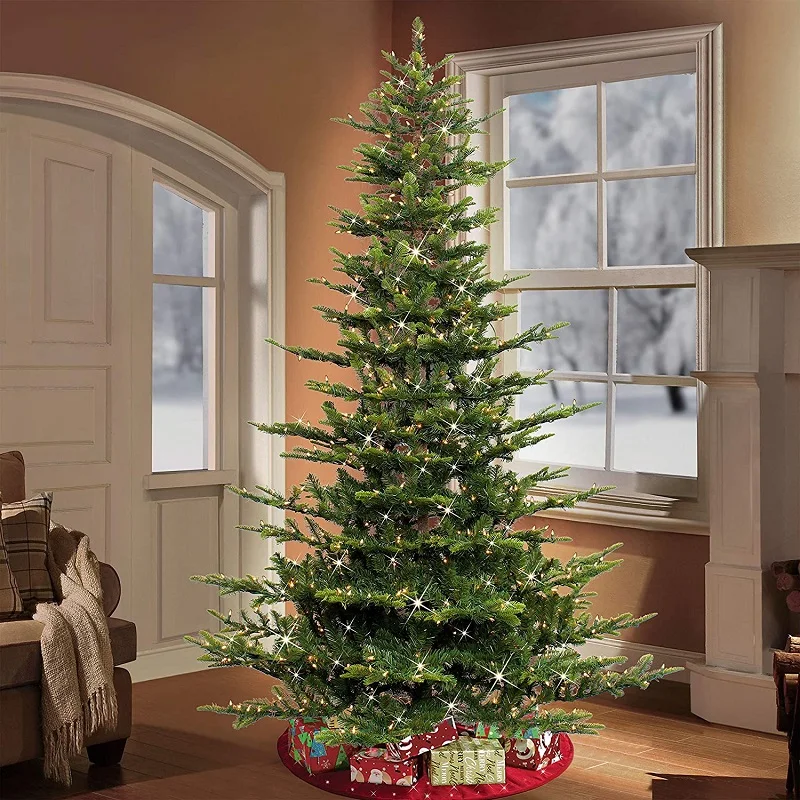 

Green Plastic Artificial Christmas Tree with Integrated Led Lights PVC Christmas Ornaments Party Home Decoration