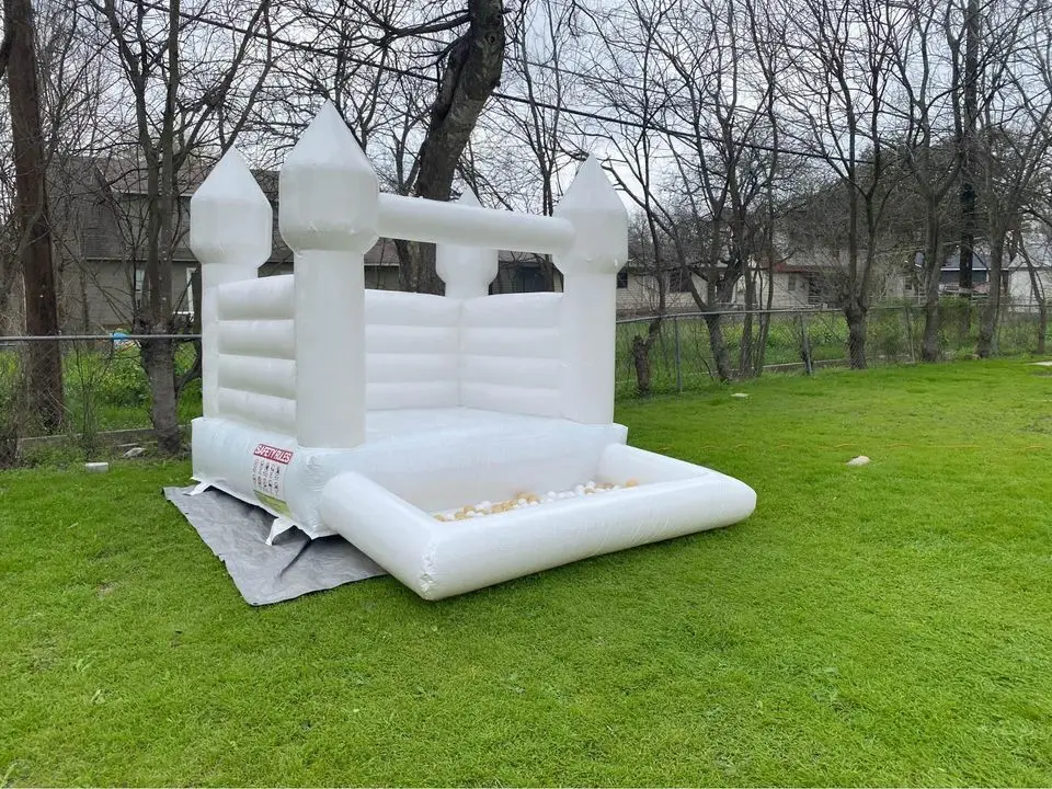 Mini White Color PVC Inflatable Bounce House Bouncy Castle with Water Pool Ball Pit 5