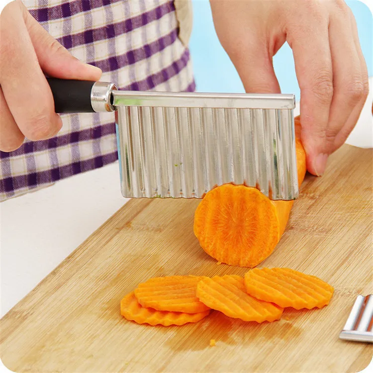 1pc Stainless Steel Potato Wave Cutter Cooking Tool Kitchen Knife Accessory  Vegetable Fruit Slicer