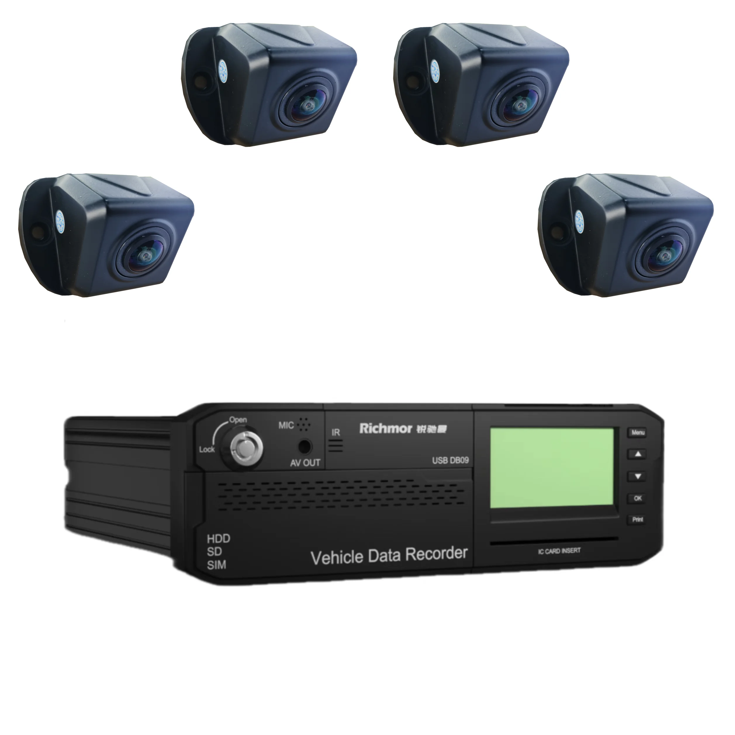 360AVM 피쉬아이 3D 카메라 비디오 레코더 ADAS DSM AI MDVR 8채널 4G GPS WiFi 올인원 안전 운전 모니터링 시스템 트럭