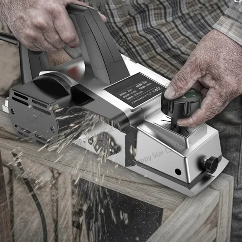 Electric Planer Wood Cutter Electric Saw Carpenter's Plane Portable Planer with 82mm Planing Width 2mm Planing Depth 220V 6