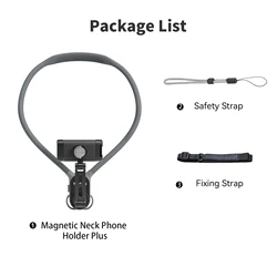 TELESIN 360° Rotating Neck Mount Phone Clip for Hands-Free POV Recording (No Phone Remote)