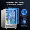 24 Inch Beverage Refrigerator 180 Cans Built-in/Freestanding Beverage Cooler, Digital Memory Under Counter Beer Fridge 3