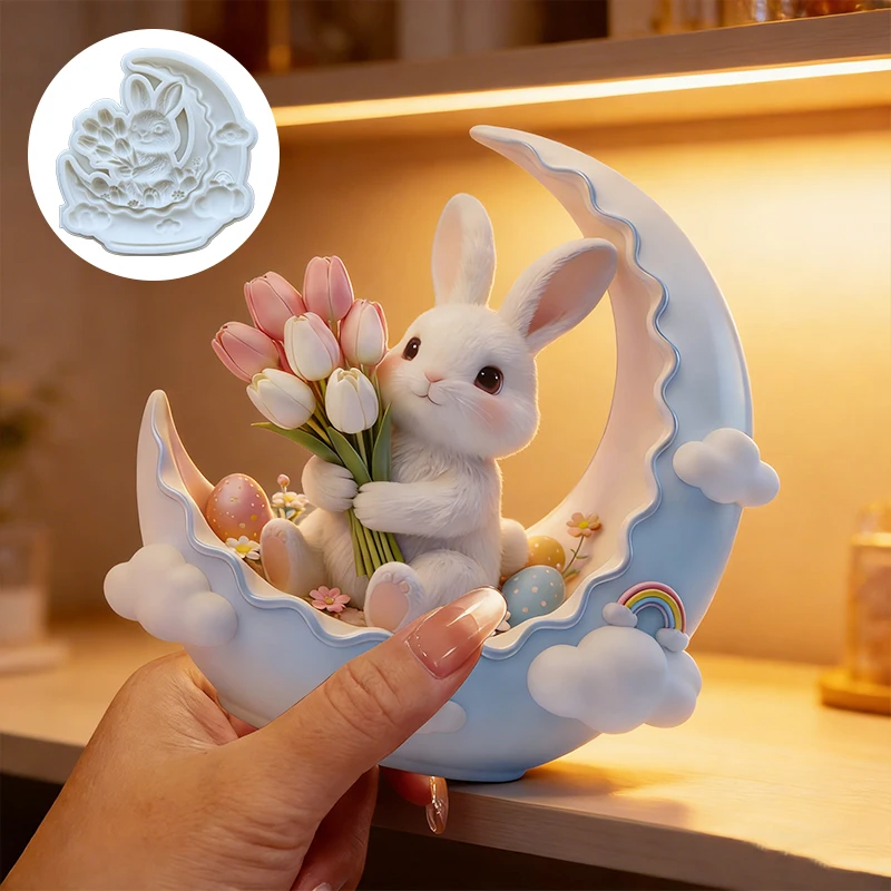 Moon Rabbit Flower Mold 2