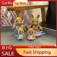 1/12 Children's Miniature Dollhouse Furniture Accessories Baby Plush Dolls Forest Rabbit Family Critters Toys For Girls 1