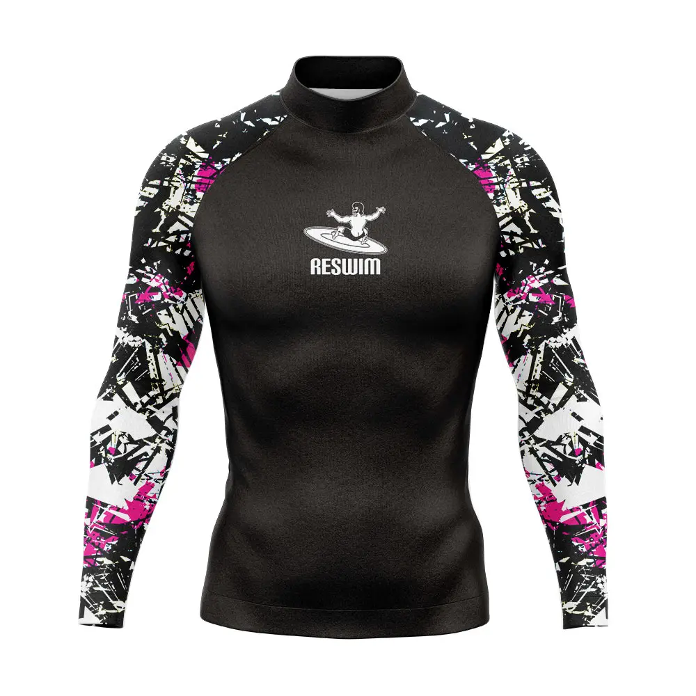 Men's Swimsuit Rash Guard Long Sleeve Swim Surf Shirts UPF 50 Swimwear All Time T-Shirt Sports Surf Diving Clothes Rashguard