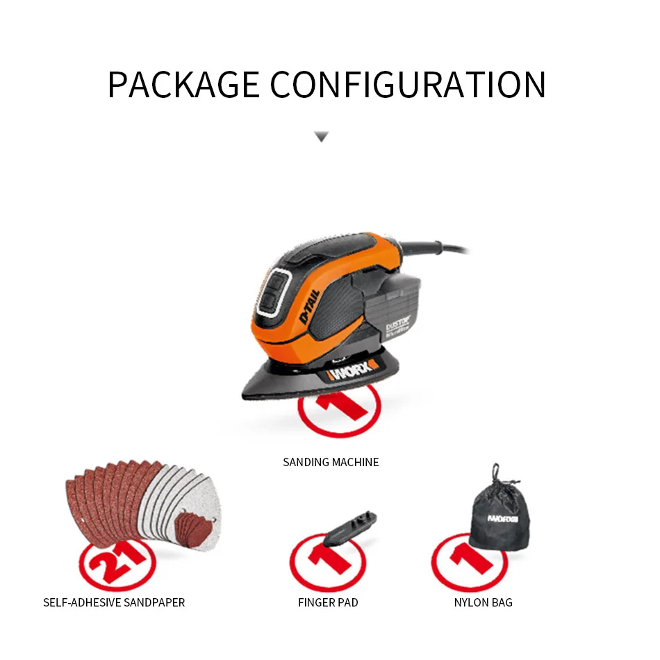 WX648 Woodworking Sandpaper Machine Household Multi-function Wood Board Flat Sanding Machine Portable Corner Polishing Mouse 5