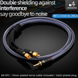 Premium 3.5mm to Dual RCA Stereo Audio Cable - High - Fidelity Y Splitter for Amplifiers and Mixers (3.5mm to 2RCA)