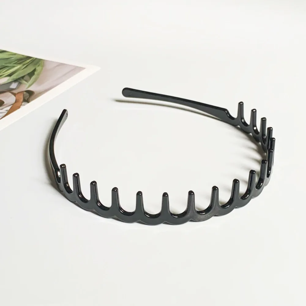 

Plastic Hairband Portable Wavy Shape Long Tooth Headwear Durable Waterproof Hair Accessories Men