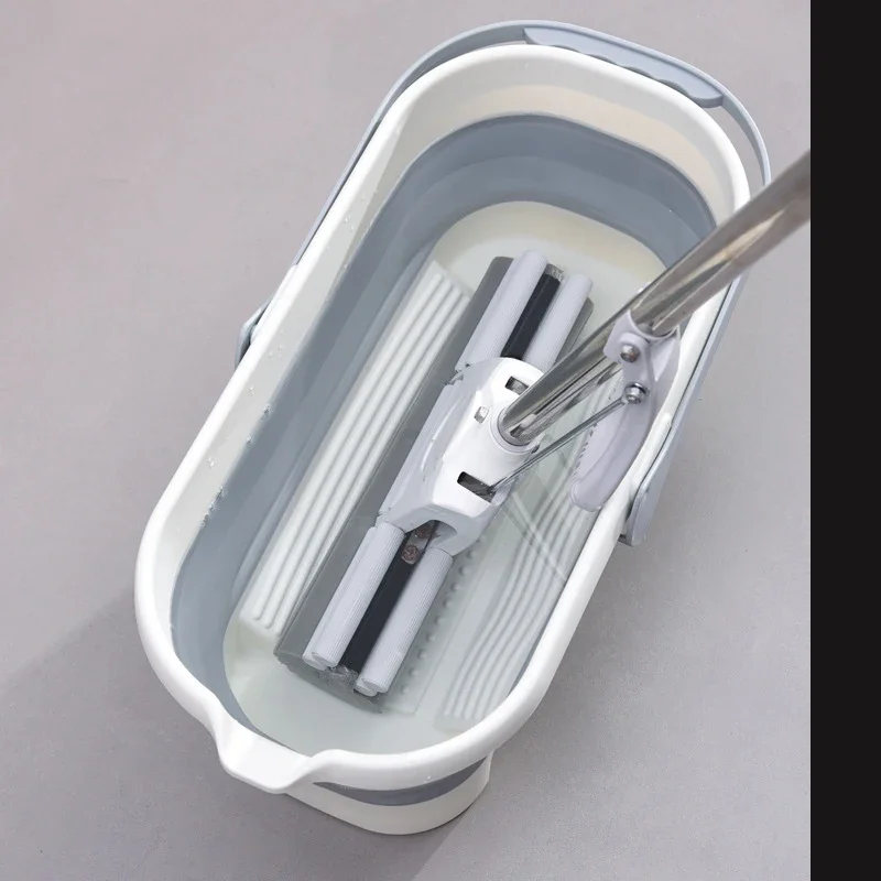 Portable Mop Bucket Camping Folding Bucket with Handle Space-Saving Washing Basin Collapsible Buckets Bathroom Cleaning Tool