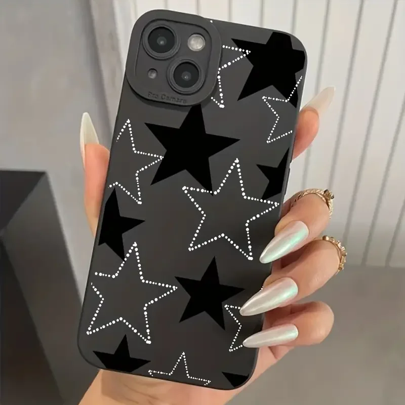thumbnail image 1 of Funda protectora para teléfono con estrella de cinco puntas para iPhone 16 15 Pro Max 14 13 12 11 XS XR X 7 8 Plus SE 2020 Mini funda suave a prueba de golpes, 1 of 4