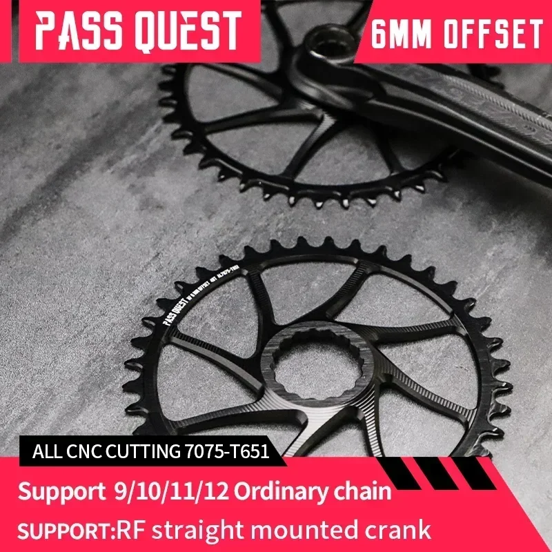 

PASS QUEST Narrow Wide Chainrings For RACEFACE rf next sl Sixc Atlas series direct mount chainrings Offset 6mm black