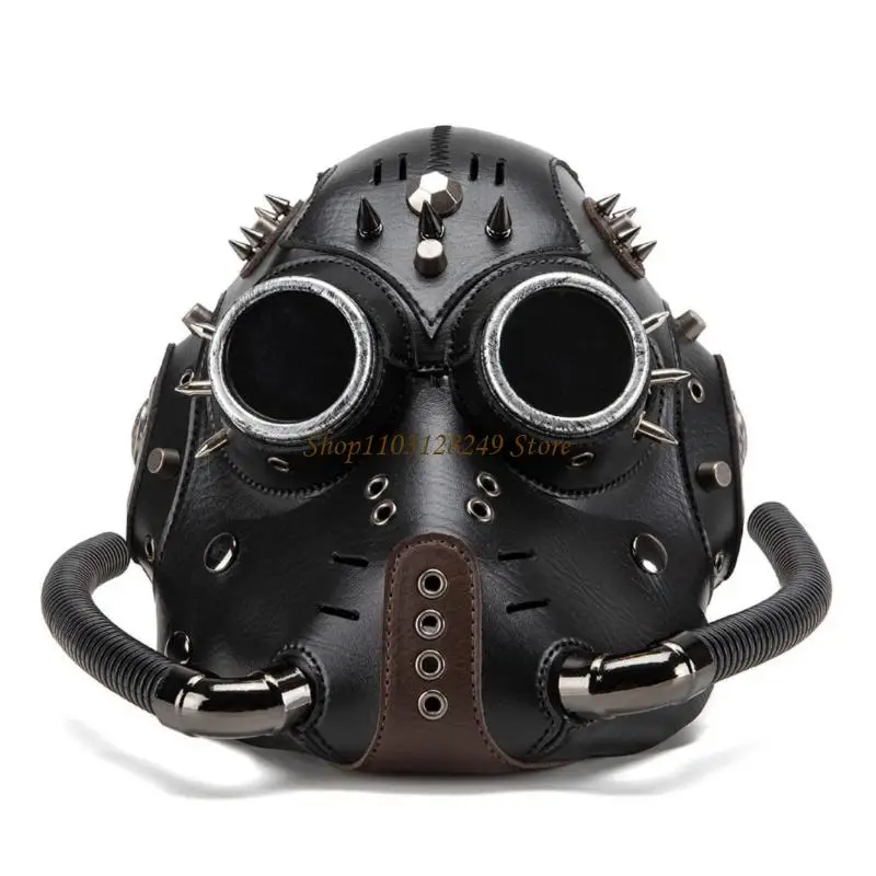 N5KD Steampunk 페이스 마스크 조정 가능한 코스프레 오토바이 타기 고딕 파티 의상 액세서리 소품 통기성 마스크