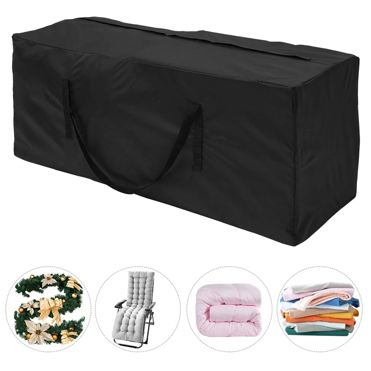 Description Picture 4 of itemGarden Furniture Cushion Storage Bag Waterproof Anti-UV Rectangle Outdoor Furniture Protective Cover Christmas Tree Storage Bag