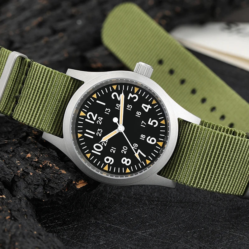 Militado ML05 Military Watch 316L Stainless Steel High Clear AR Coating Sapphire Crystal Luminous Sports Quartz Men Pilot Watch
