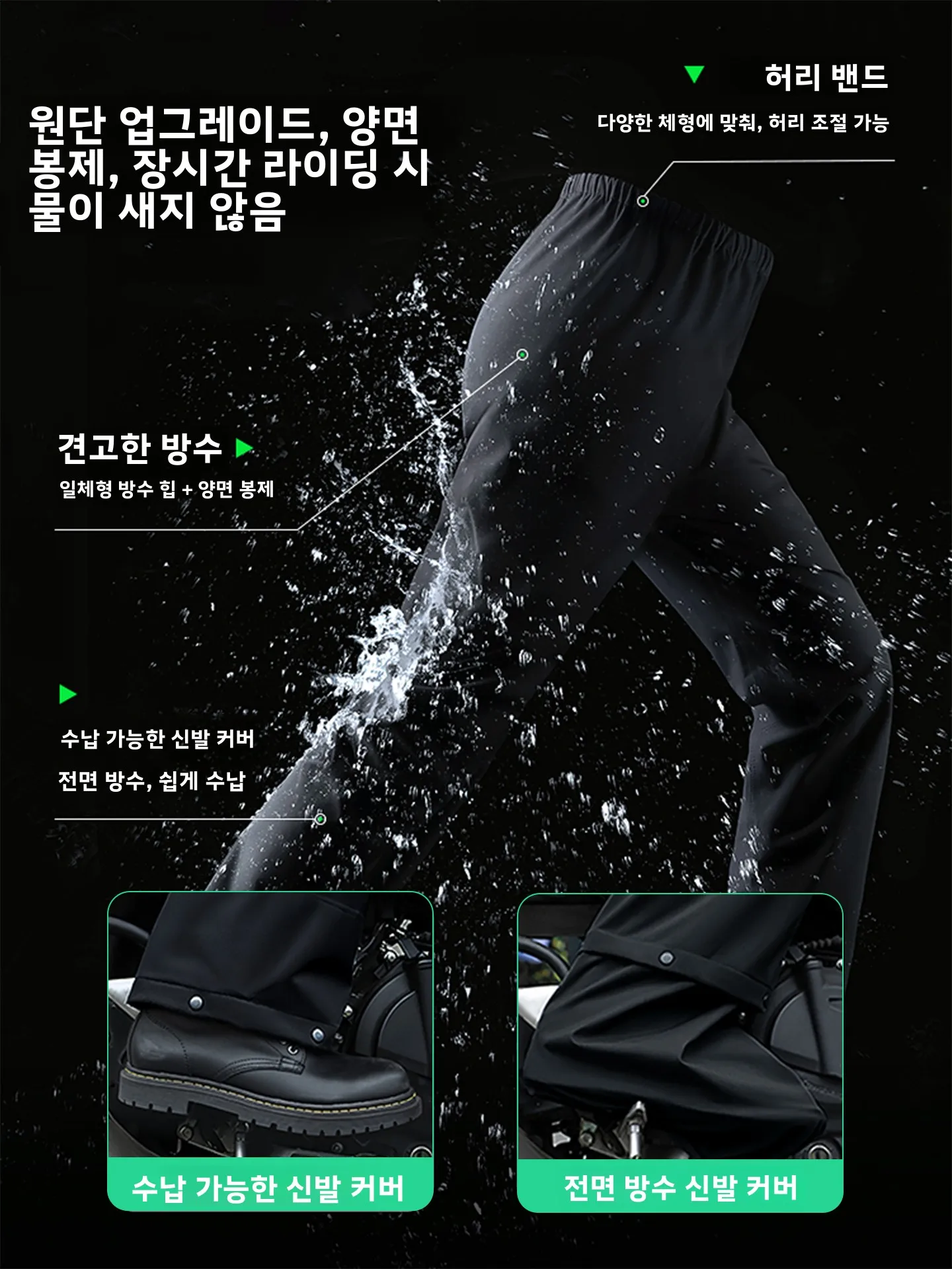 성인용 오토바이 레인코트 및 레인 팬츠 세트 남성용 스타일 강우용 야외용 S·Swallow 신형 2026 모델