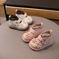 Cold-proof Winter Shoes for Girls tenis bebe Pretty Flowers Baby Girl Outdoor Walking Shoes Fashion Newborn First Shoes G10192 2