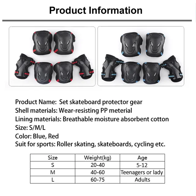 Skateboard Ice Roller Skating Protective Gear Elbow Hip Pads Wrist Safety Guard Cycling Riding Helmet Protector for Kids Adults 2