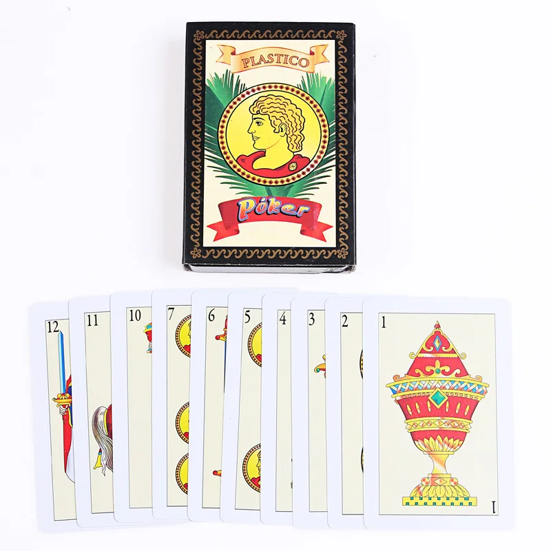 1set Spanish PVC Waterproof Plastic Playing Cards Family Party Board Game Outdoor Game Poker Entertainment Accessories playing cards,plastic playing cards,poker set