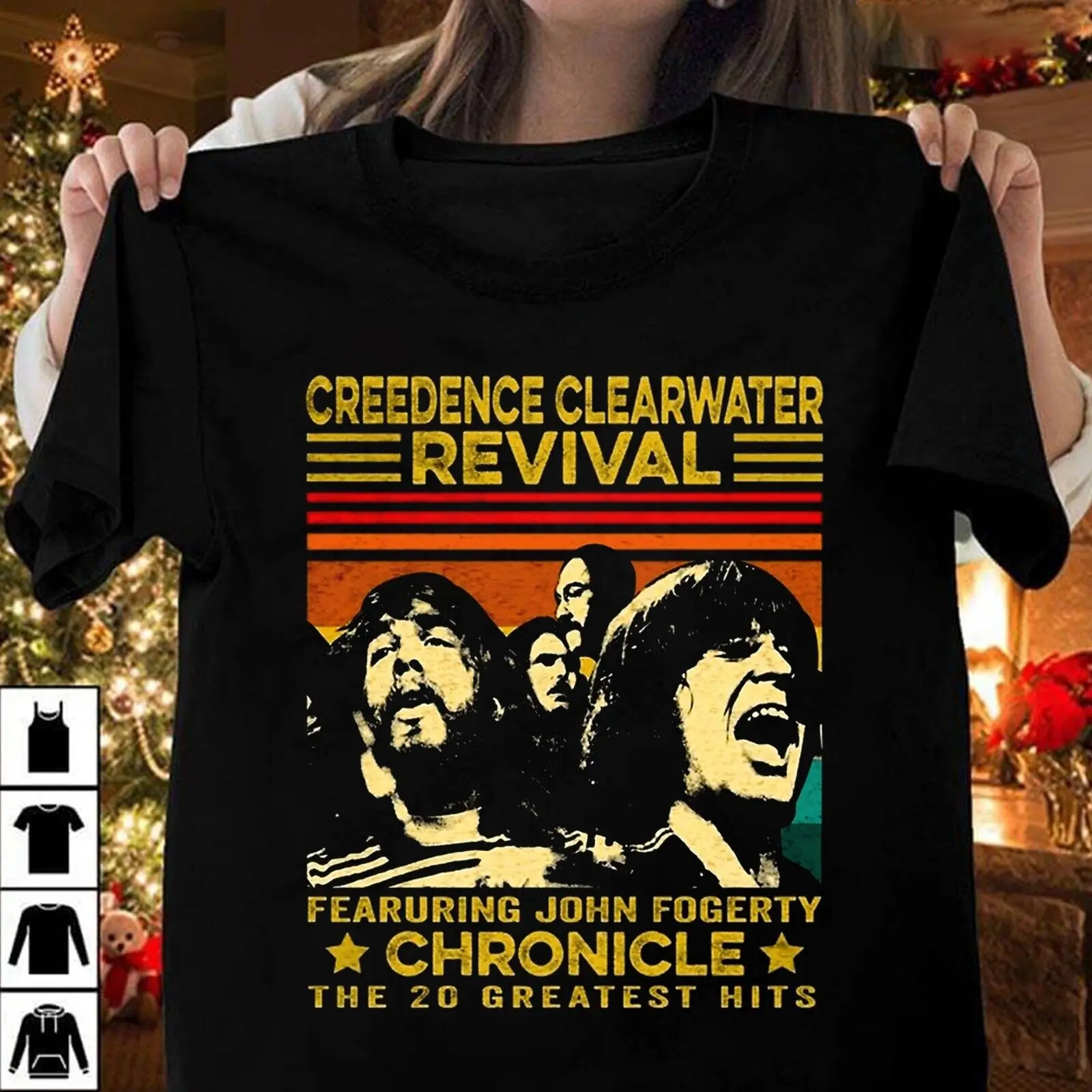 Nuova Maglietta Creedence 596 Revival Camicia A Maniche Corte John Fogerty 4 H1577