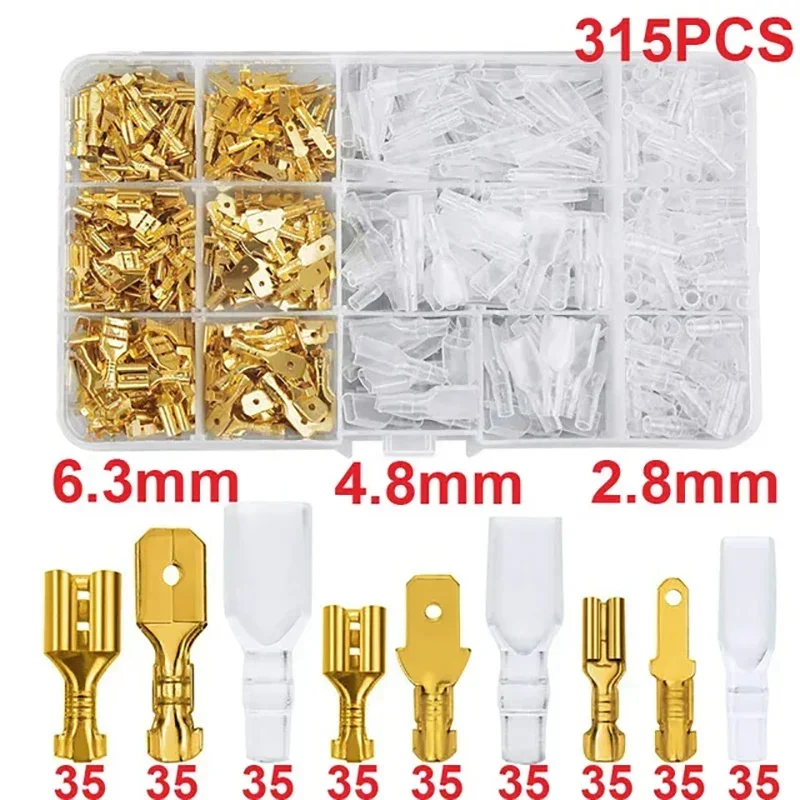 Wire Connectors Male Female Wire Box Insulated Cable Macho 2.8 6.3mm Electrical Crimp Terminals Termin Spade Connectors Assorted Kit