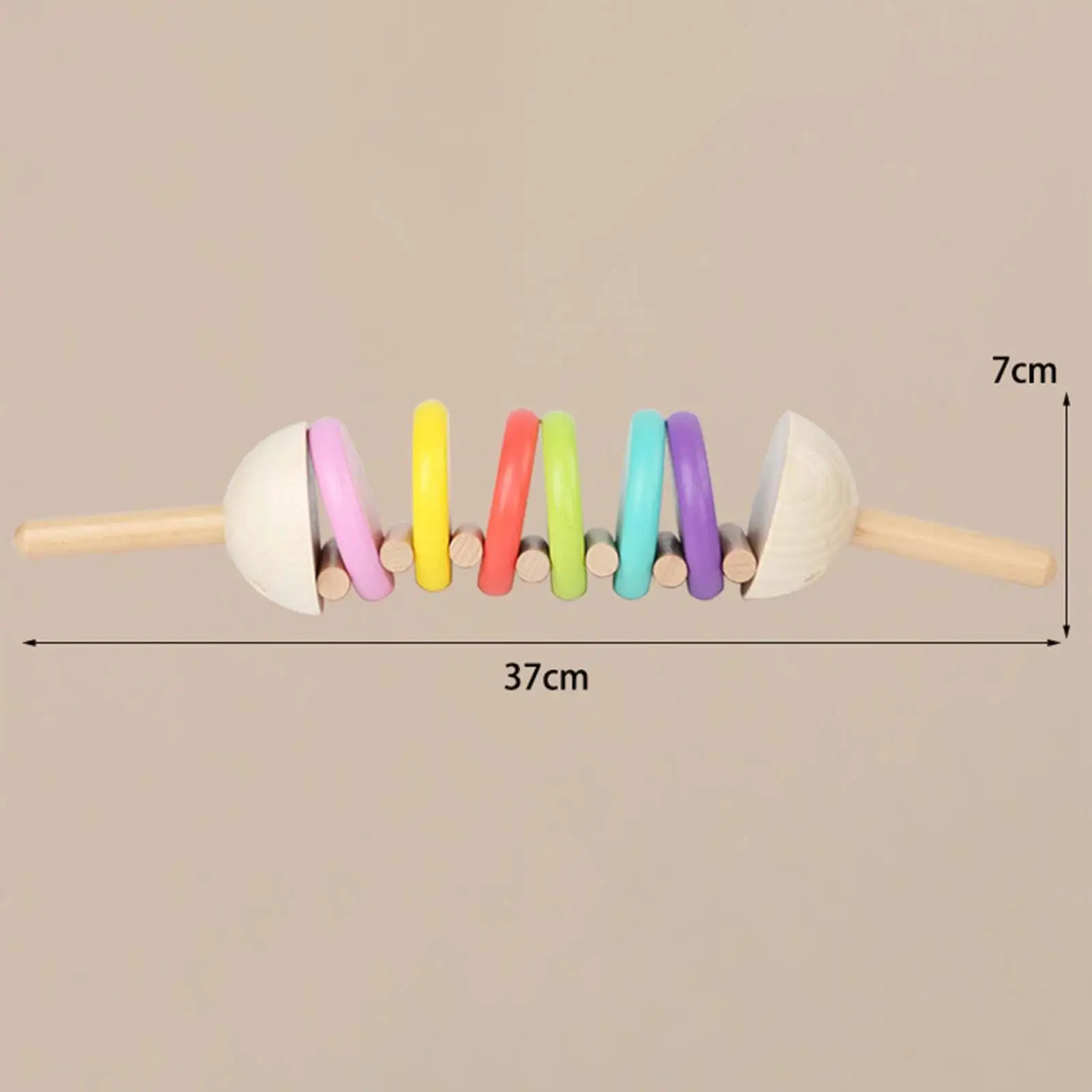 Wooden Castanets Rainbow Color Rhythm Toy for Festivals Classroom Nursery
