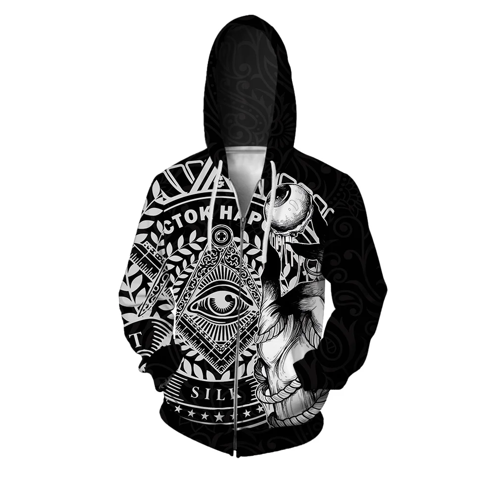 Sudadera con capucha para hombre modelo 2024, moderna y versátil, con cremallera, cómoda y elegante, con estampado de monstruo personalizado para hombre