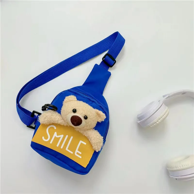 Cartoon Bear Children Chest Bag Cute Coin Purse Shoulder Bag Korean Boy Girl Cross Body Bag Fashion messenger Bag Baby Stuff