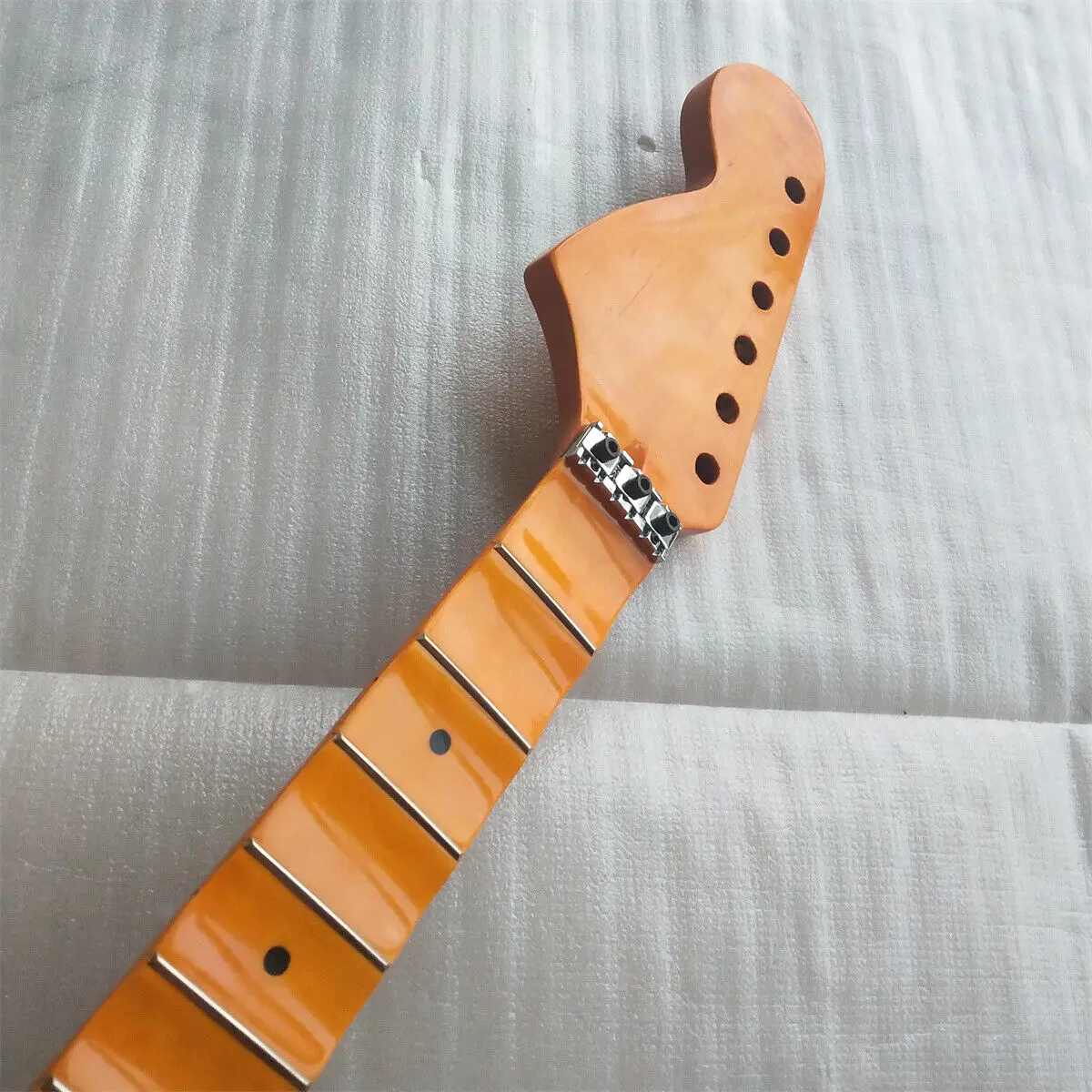 

Reverse head Full scalloped Electric Guitar Neck part 22Fret Maple Locking nut
