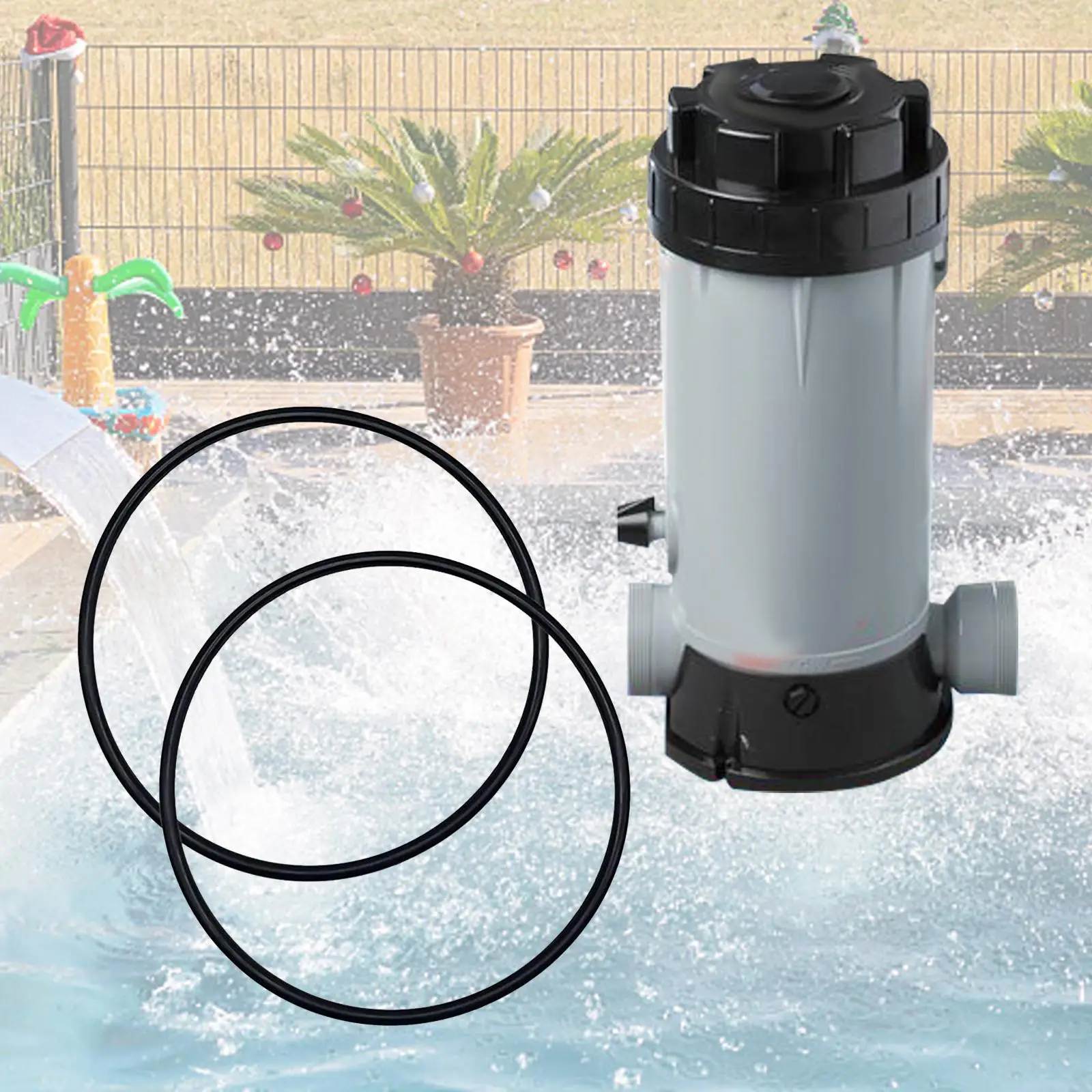 

2 Pieces Pool Chlorinator Lid O-ring for Pool Chlorinator Chemical Feeder Lid Replace Part Pool Chlorinator Feeder Assembly