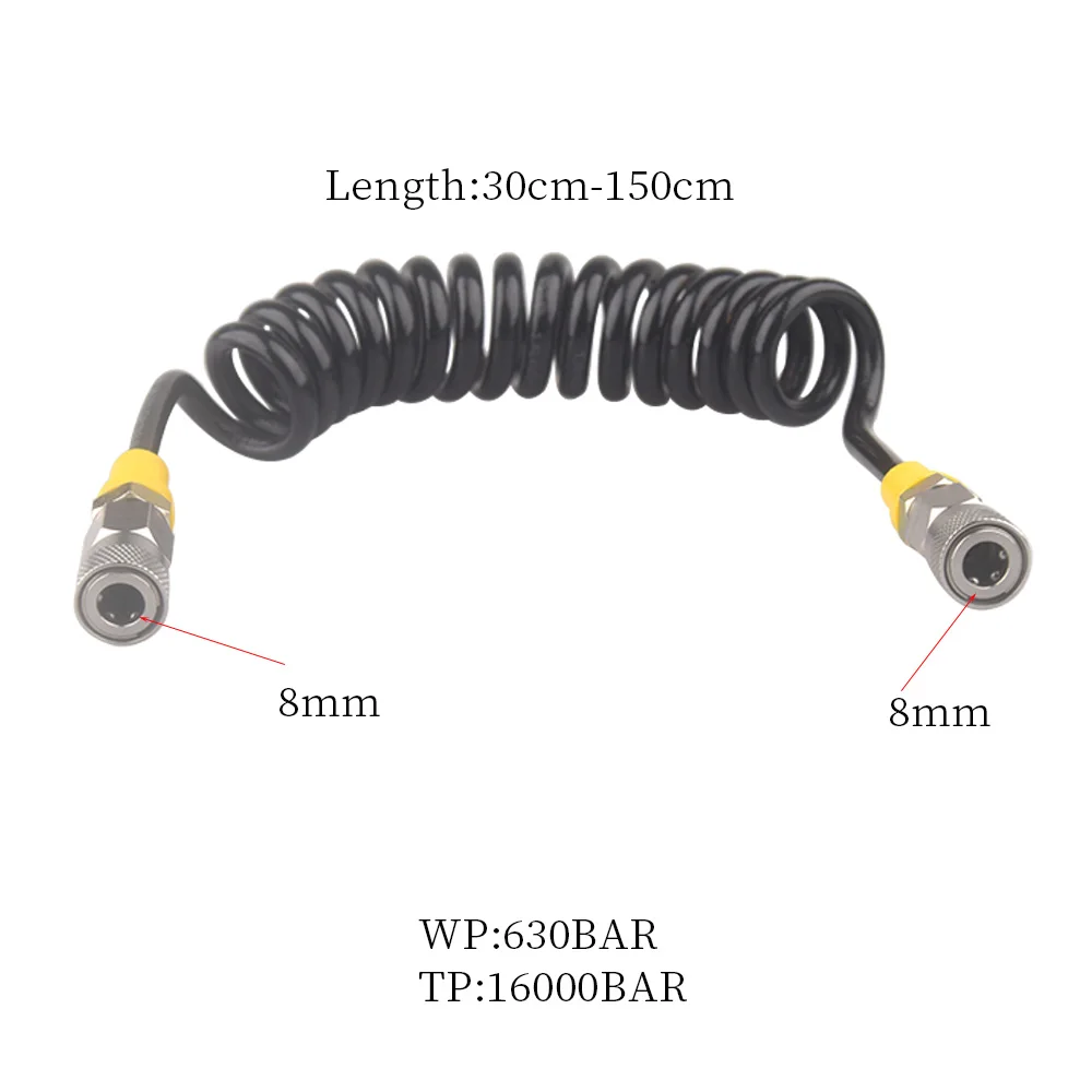 Pcp Quick Release para Mangueiras Refil de Cilindro de Gás Enchimento do Tanque de ar Mangueira de Alta Pressão Acessórios Macios Hpa 30 a 150cm 630bar M10 1