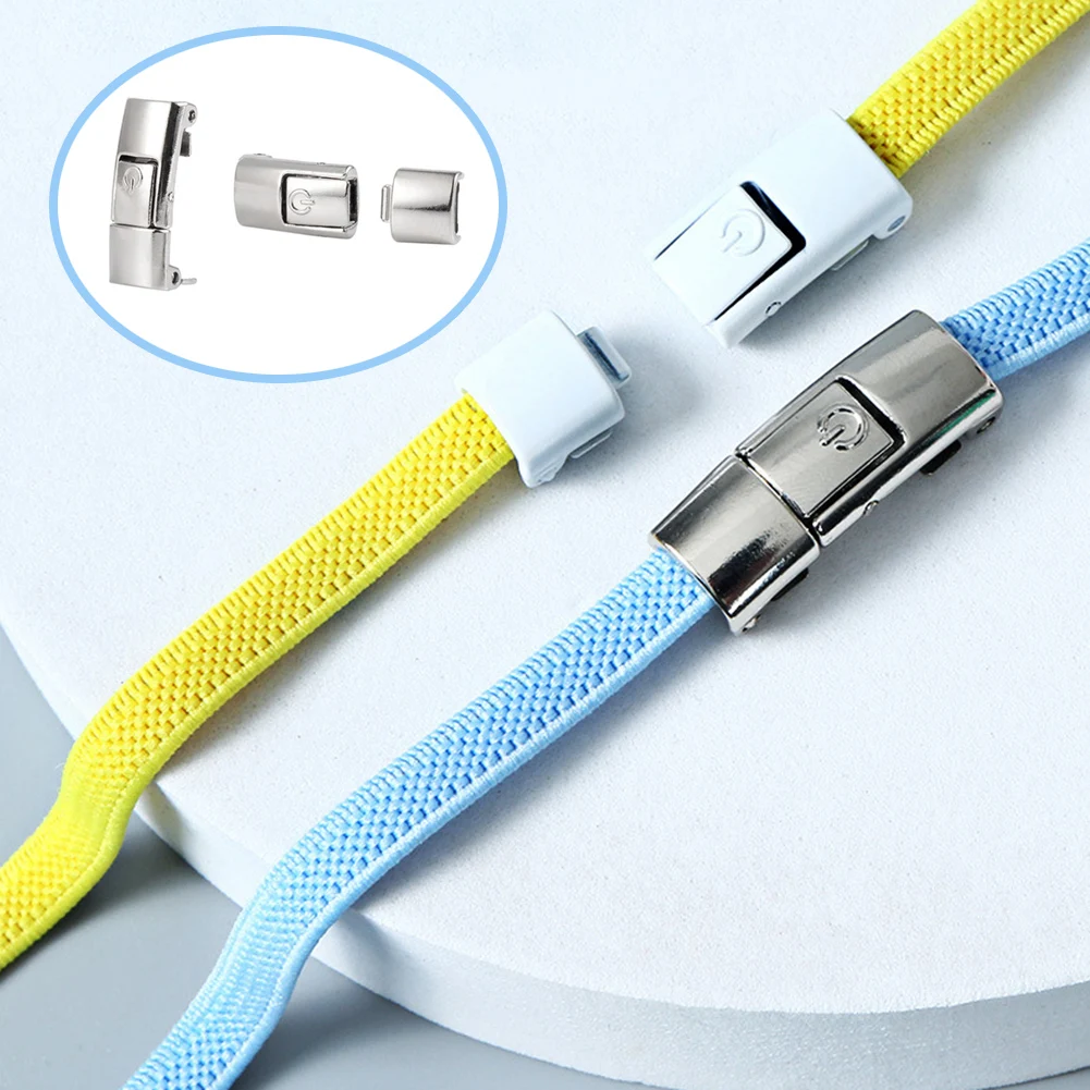 2023 No Tie Shoe Laces Press Lock Shoelaces Cross Buckle Elastic Laces
