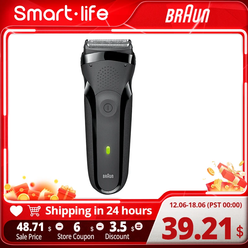Braun 301s Electric Shaver Floating 3 Cutters Electric Razor Ipx7