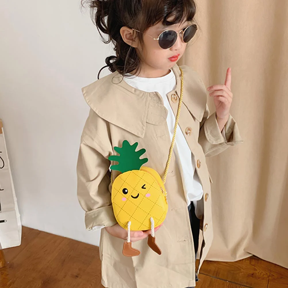 Yellow Pineapple Coin Purse Fashionable Crossbody Bag Lightweight Storage Pouch Travel HOLDERS Mini Fruit Pineapple Bag
