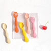 Baby Cartoon Spoon Children's Tableware Set Children Utensil Feeding Set Toddler Silicone Dinnerware Cutlery Baby Accessories 3