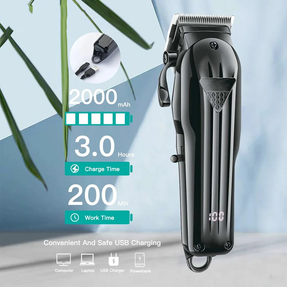 Rechargeable VGR Professional Hair Clipper Hair Trimmer For Men Shaver Cutting Machine Barber Accessories Cut Machin Beard